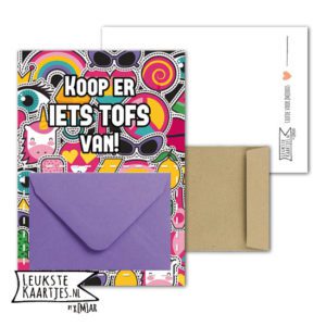 Geldkaart met mini Envelopje -> Boys & Girls - No: 01 (Koop er iets TOFS van - Poppie-Unicorn-Regenboog-paars)^