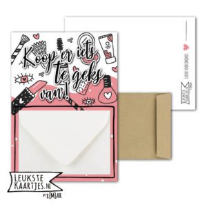 Geldkaart met mini Envelopje -> Boys & Girls - No: 10 (Koop iets te geks-Make-up-roze)^