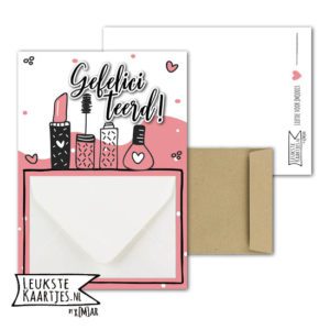 Geldkaart met mini Envelopje -> Boys & Girls - No: 11 (Gefeliciteerd-Make-up)^