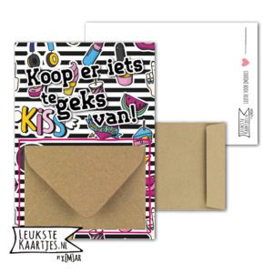 Geldkaart met mini Envelopje -> Boys & Girls - No: 13 (Koop iets te geks-Poppie-Strepen-)^