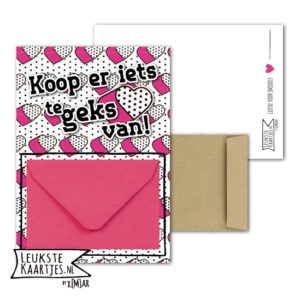 Geldkaart met mini Envelopje -> Boys & Girls - No: 17 (Koop iets te geks-Pin-up-harten-wit)^