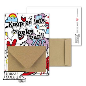 Geldkaart met mini Envelopje -> Boys & Girls - No: 19 (Koop iets te geks-Poppie-Yes-regenboog)^
