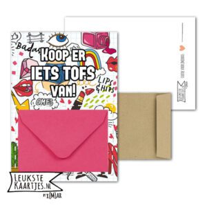 Geldkaart met mini Envelopje -> Boys & Girls - No: 02 (Koop iets tofs-Poppie-Lips-Hips-roze)^