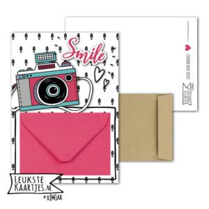 Geldkaart met mini Envelopje -> Boys & Girls - No: 04 (Camera-Smile-roze)^
