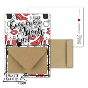 Geldkaart met mini Envelopje -> Boys & Girls - No: 07 (Koop iets te geks-Rode hakken)^