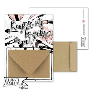 Geldkaart met mini Envelopje -> Boys & Girls - No: 09 (Koop iets te geks-Make-up)^