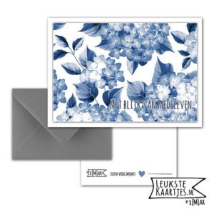 Kaart Rouw + envelop -> No: 4 (Hortensia) - Afbeelding 3