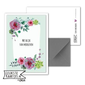 Kaart Rouw + envelop -> No: 1 (Bloemen, Pioenrozen) - Afbeelding 3