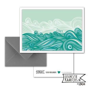Kaart Rouw + envelop -> No: 8 (Zee, golven)