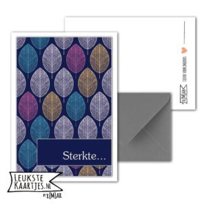 Kaart Rouw + envelop -> No: 9 (Blad, blauw) - Afbeelding 2