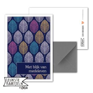 Kaart Rouw + envelop -> No: 9 (Blad, blauw) - Afbeelding 3