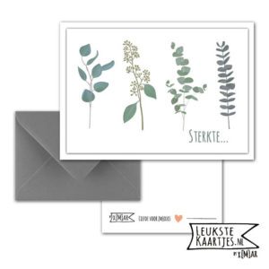 Kaart Rouw + envelop -> No: 2 (Vier takken, groen)