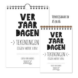 Kalender -> Verjaardag - Tekeningen No:01 (Basis om zelf vol te tekenen/kleuren - A6 of A5)