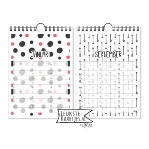 Kalender -> Verjaardag - Patroon No:01 (diverse abstractie patronen - A5 - 21x14,8 cm) - Afbeelding 2