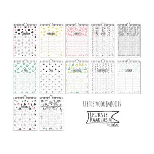 Kalender -> Verjaardag - Patroon No:01 (diverse abstractie patronen - A5 - 21x14,8 cm) - Afbeelding 3
