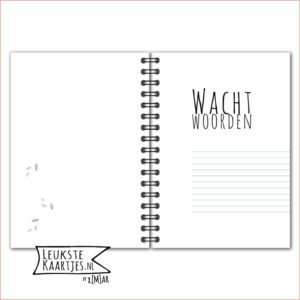 Wachtwoordenboekje - Blad Paars No:01 (Wachtwoorden - Takjes en blaadjes, Paars/roze) - Afbeelding 2