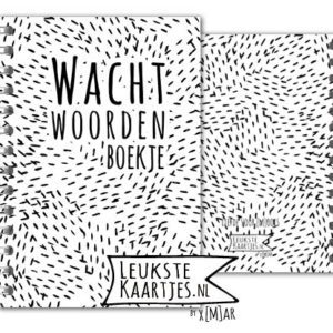 Wachtwoordenboekje - Patroon No:02 (Wachtwoordenboekje - Gestreept patroon in bolvorm, zwart/wit)