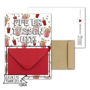 Geldkaart met mini Envelopje -> Bios - No:3-2 (Popcorn Frisdrank-Ffe er tussenuit-Rood)^