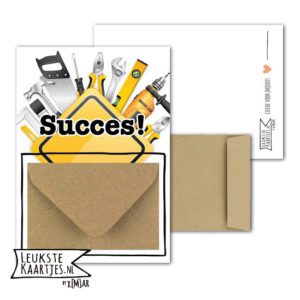 Geldkaart met mini Envelopje -> Klussen - No: 02 (Succes-Gereedschap geel)