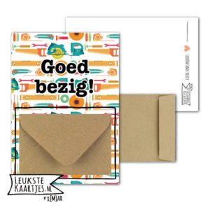 Geldkaart met mini Envelopje -> Klussen - No: 06 (Goed bezig-Gereedschap-zagen)