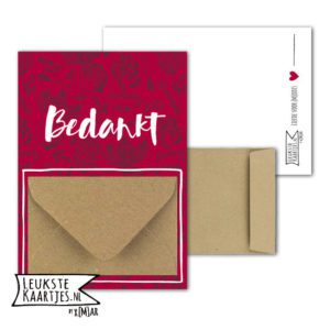 Geldkaart met mini Envelopje -> Bedankt - No: 08-2 (Scandinavie-Thee-Paars)