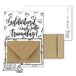 Geldkaart met mini Envelopje -> Trouwen - No: 04-1 (Harten-Kraft)
