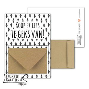 Geldkaart met mini Envelopje -> Koop iets te Geks - No: 3 (Driehoek ijsjes)