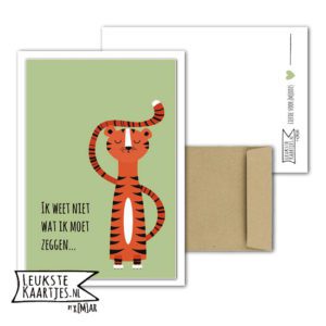 Kaart Steun -> Medeleven - Nr 6 (Verdrietig-Tijgertje - Weet niet wat ik moet zeggen)