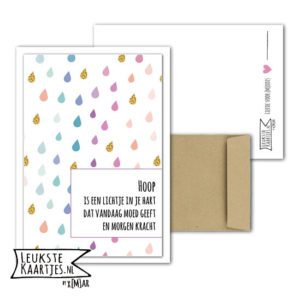 Kaart Steun -> Medeleven - Nr 3-1 (Druppels-regenboog - Hoop is een luchtje in je hart)