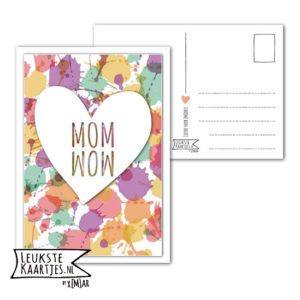 Kaart Moeders -> Nr 6 (MOM-WOW-gekleurd-hart)