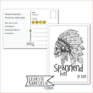 Kaart Op Kamp -> Kaarten Mee - No: 13 /2 (Spannend he! op kamp - Skull-Indianentooi)