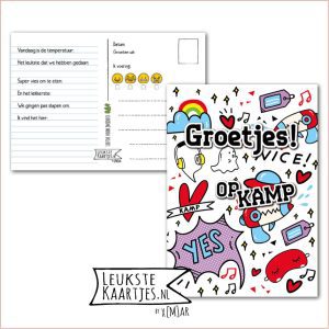 Kaart Op Kamp -> Kaarten Mee - No: 15 /3 (Groetjes! Op kamp - Stickers-Yes)
