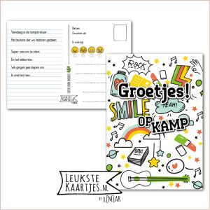 Kaart Op Kamp -> Kaarten Mee - No: 16 /3 (Groetjes! op kamp - Stickers-Smile)
