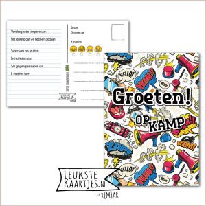 Kaart Op Kamp -> Kaarten Mee - No: 19 /3 (Groeten! Op kamp -Strip cartoon-Yeah)