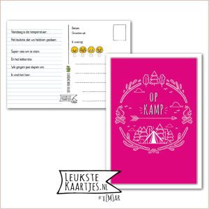 Kaart Op Kamp -> Kaarten Mee - No: 02 -2 /1 (Op Kamp - Krans-Tent-Roze)