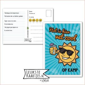 Kaart Op Kamp -> Kaarten Mee - No: 04 /1 (Het is hier vet cool op kamp - Zon-Limo-Blauw)