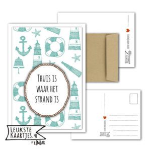 Kaart Strand & Zee -> Nr 02 (Thuis is-Vuurtoren-blauw)