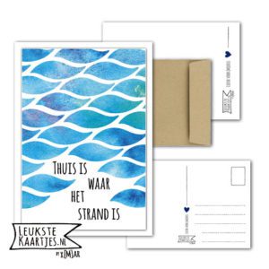 Kaart Strand & Zee -> Nr 03 (Thuis is-Golven-Aquarel-blauw)