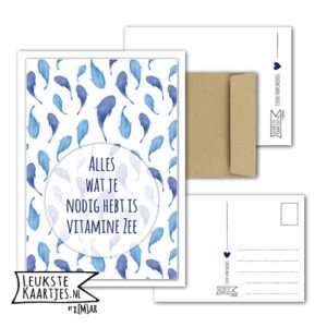 Kaart Strand & Zee -> Nr 04 (Vitamine Zee-Vissen-blauw)