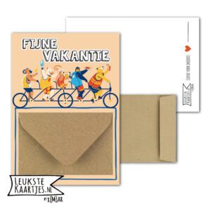 Geldkaart met mini Envelopje -> Vakantie tijd - No: 10 (Dieren-fiets)