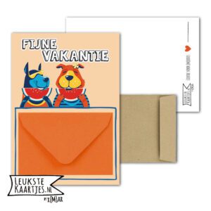 Geldkaart met mini Envelopje -> Vakantie tijd - No: 11 (Honden-Meloen)