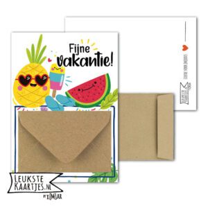Geldkaart met mini Envelopje -> Vakantie tijd - No: 06 (Ananas-Meloen-IJsje)^