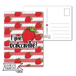 Kaart Vakantie tijd - No: 09 (Aardbeien-strepen)