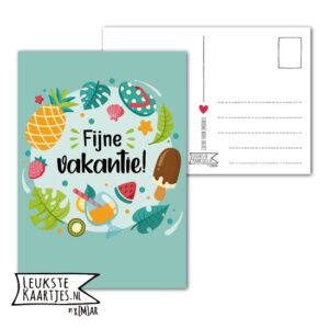 Kaart Vakantie tijd - No: 04 (Ananas-Drankje-Cirkel-blauw)