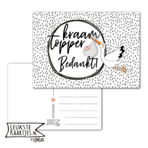 Kaart KraamTopper - No: 02 (grote stippen - zwart-wit/gekleurd) - Afbeelding 2