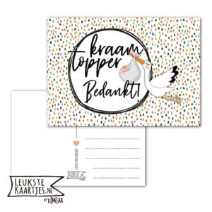 Kaart KraamTopper - No: 02 (grote stippen - zwart-wit/gekleurd) - Afbeelding 3