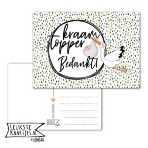 Kaart KraamTopper - No: 02 (grote stippen - zwart-wit/gekleurd) - Afbeelding 4