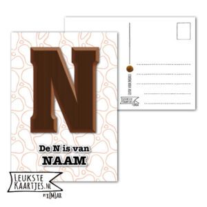Kaart Sinterklaas - ChocoladeLetters No: 03 (Naam-Figuren, Bruin-Roze-Zwart) - Afbeelding 4