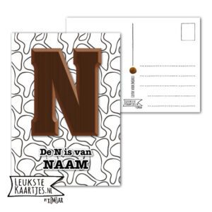 Kaart Sinterklaas - ChocoladeLetters No: 03 (Naam-Figuren, Bruin-Roze-Zwart) - Afbeelding 3
