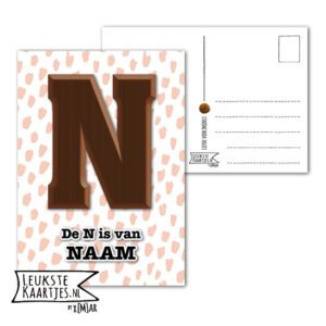 Kaart Sinterklaas - ChocoladeLetters No: 01 (Naam-Vlekken, Bruin-Roze-Zwart) - Afbeelding 4